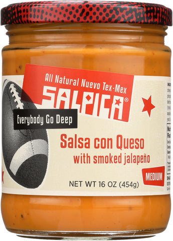 SALPICA: Salsa Con Queso Medium Smoked Jalapeno, 16 oz