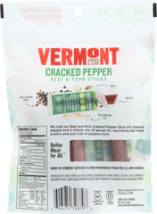 VERMONT SMOKE: Minis Cracked Pepper Beef & Pork Sticks, 3 oz