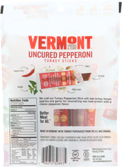 VERMONT SMOKE: Minis Uncured Pepperoni Turkey Sticks, 3 oz