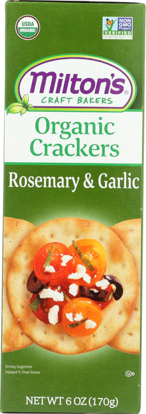 MILTONS: Organic Rosemary & Garlic Crackers, 6 oz