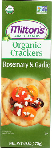 MILTONS: Organic Rosemary & Garlic Crackers, 6 oz