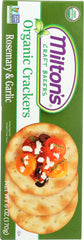 MILTONS: Organic Rosemary & Garlic Crackers, 6 oz