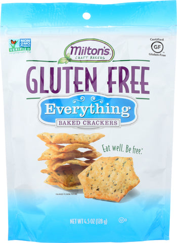 MILTON'S: Gluten Free Baked Crackers Everything, 4.5 oz