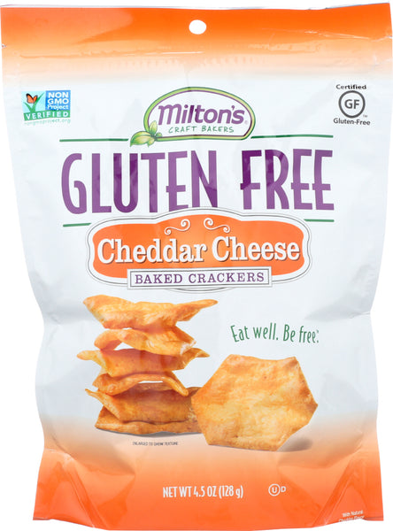 MILTON'S: Gluten Free Baked Crackers Cheddar Cheese, 4.5 oz