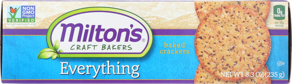 MILTON'S: Multi-Grain Gourmet Crackers Everything, 8.3 oz