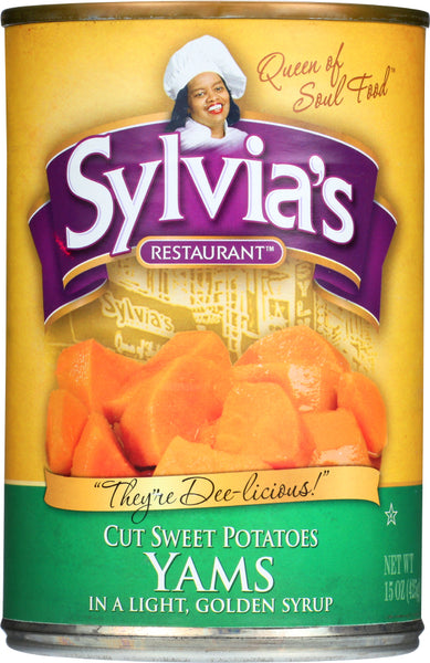 SYLVIAS: Specially Cut Yams in Light Golden Syrup, 15 oz