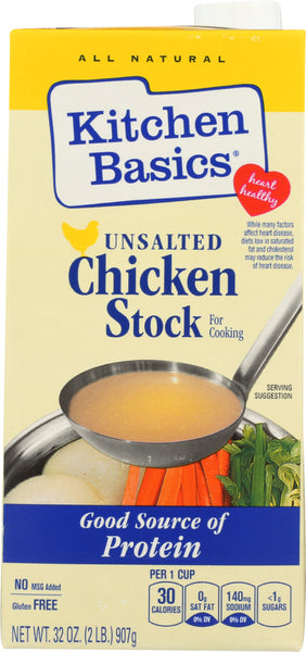 KITCHEN BASICS: Unsalted Chicken Cooking Stock, 32 Oz
