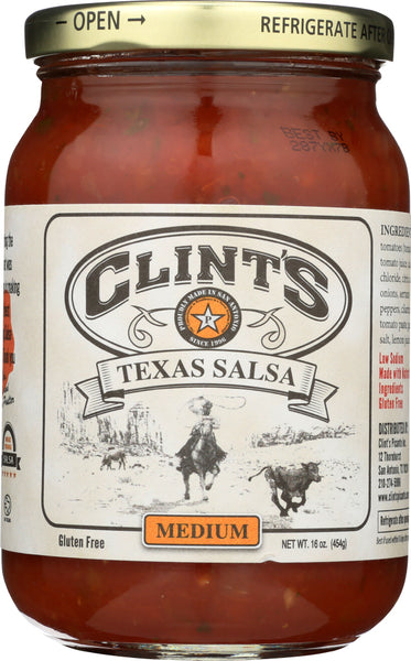 CLINT'S: Texas Salsa Medium, 16 oz