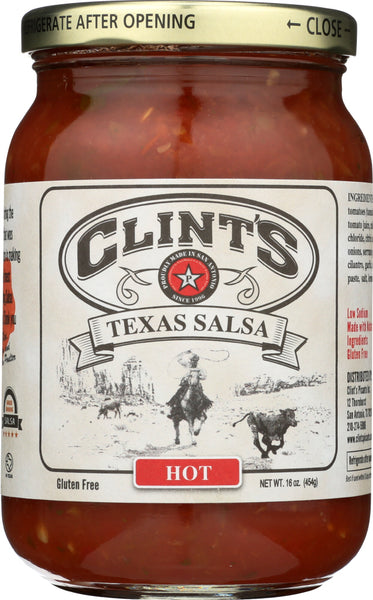 CLINT'S: Texas Salsa Hot, 16 oz