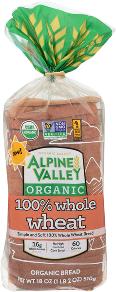 ALPINE VALLEY: 100% Whole Wheat Honey, 18 oz