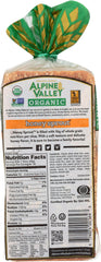 ALPINE VALLEY: Bread Sprouted Honey Wheat with Flaxseed, 18 oz