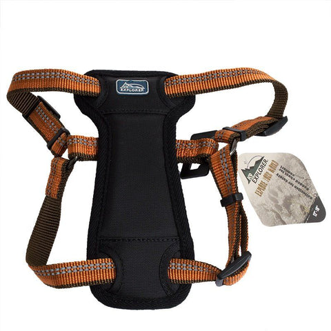 K9 Explorer Reflective Adjustable Padded Dog Harness - Campfire Orange