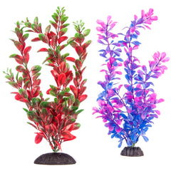 Aquatop Multi-Colored Aquarium Plants  Purple/Pink and Green/Red