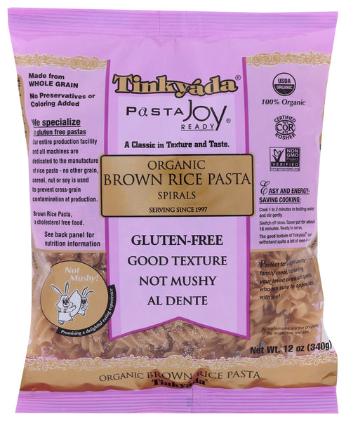 TINKYADA: Organic Brown Rice Pasta Spirals, 12 oz