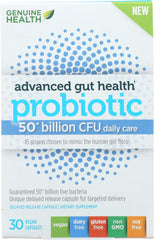 GENUINE HEALTH USA: Advanced Gut Health Probiotic 50 billion CFU, 30 vc