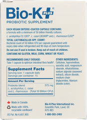 BIO K: Probiotic Supplement Capsule Strong 50 Billion Cultures, 15 cp