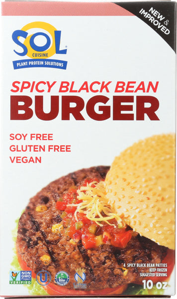 SOL CUISINE: Spicy Black Bean Burger, 10 oz