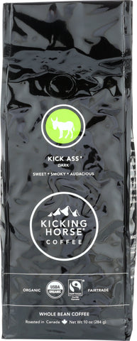 KICKING HORSE COFFEE: Kick Ass Dark Roast Whole Bean, 10 oz