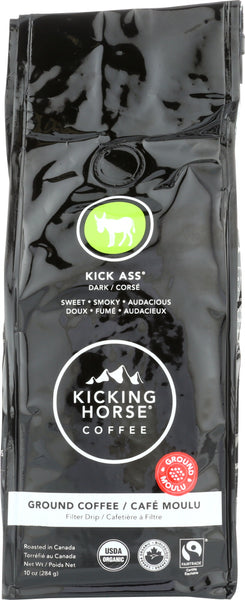 KICKING HORSE: Organic Kick Ass Dark Roast Ground Coffee, 10 oz