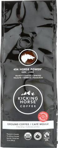 KICKING HORSE: 454 Horse Powder Ground Coffee Dark Roast, 10 oz