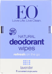 EO: Deodorant Lavender Wipes, 1 ea