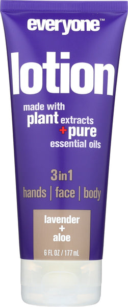 EVERYONE: 3 in 1 Lotion Tube Lavender & Aloe, 6 oz