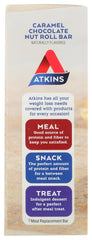 ATKINS: Snack Bar Caramel Chocolate Nut Roll (5x1.6oz bars), 8 oz