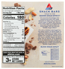 ATKINS: Snack Bar Caramel Chocolate Nut Roll (5x1.6oz bars), 8 oz