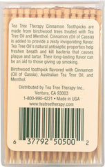 TEA TREE THERAPY" Cinnamon Toothpicks, 100 Tootpicks