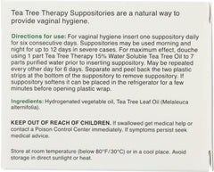 TEA TREE THERAPY: Suppositories with Tea Tree Oil for Vaginal Hygiene, 6 Pc