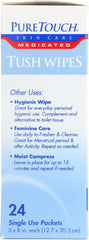 PURETOUCH SKIN: Tush Wipes Medicated, 24 ct