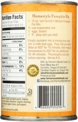 FARMERS MARKET FOODS: Organic Pumpkin Pie Mix, 15 oz