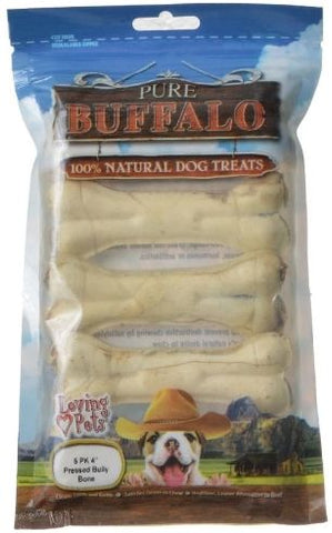 Loving Pets Pure Buffalo Dog Treats - Pressed Bully Bone