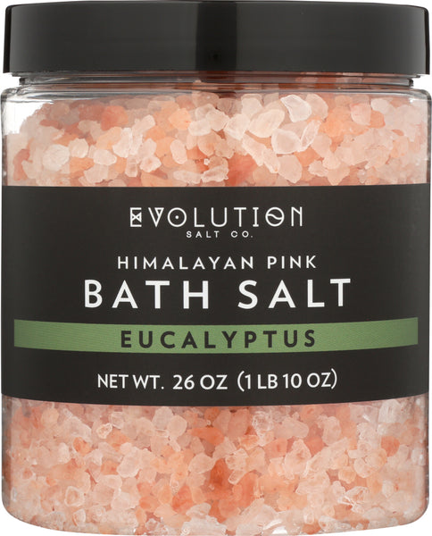 EVOLUTION SALT: Himalayan Pink Bath Salt Coarse Eucalyptus, 26 oz