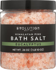 EVOLUTION SALT: Himalayan Pink Bath Salt Coarse Eucalyptus, 26 oz