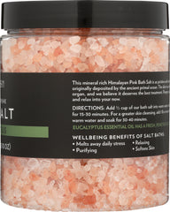 EVOLUTION SALT: Himalayan Pink Bath Salt Coarse Eucalyptus, 26 oz