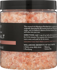 EVOLUTION SALT: Himalayan Pink Bath Salt Coarse Coconut, 26 oz