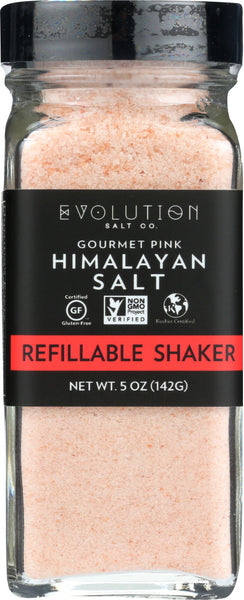EVOLUTION SALT CO.: Gourmet Pink Himalayan Salt Refillable Shaker, 5 oz