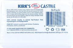 KIRK'S: Natural Original Coco Castile Soap 3x4oz Bars, 12 Oz