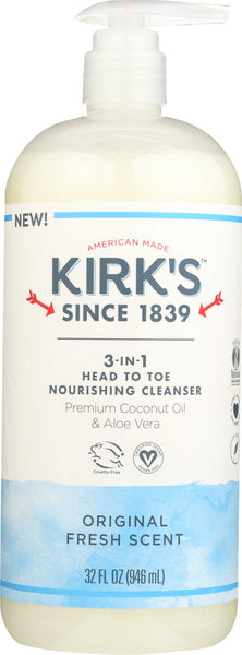 KIRKS: Wash 3 In 1 Fresh Scent, 32 oz