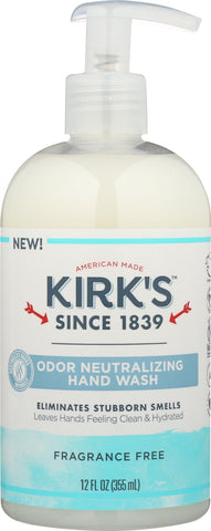 KIRKS: Odor Neutralizing Hydrating Hand Soap Fragrance Free, 12 oz