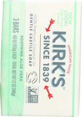 KIRKS: Aloe Vera Castile Bar Soap 3 Pack, 12 oz