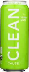 CLEAN CAUSE: Sparkling Yerba Mate Tea Lemon Lime, 16 fl oz