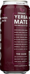 CLEAN CAUSE: Sparkling Yerba Mate Tea Blackberry, 16 fl oz