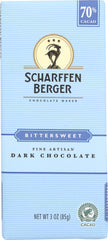 SCHARFFEN BERGER: 70% Cacao Dark Chocolate Bar Bittersweet, 3 oz