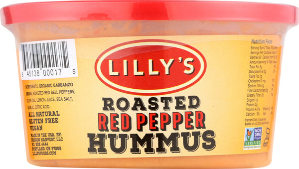 LILLY'S: Roasted Red Pepper Hummus, 12 oz