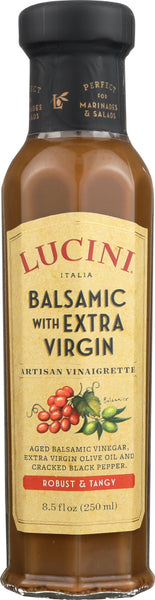LUCINI: Dressing Balsamic and Extra Virgin Olive Oil Vinaigrette, 8.5 oz