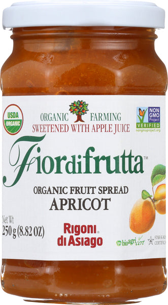 RIGONI: Fiordifrutta Organic Fruit Spread Apricot, 8.82 oz