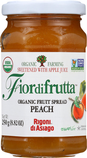 RIGONI: Fiordifrutta Organic Fruit Spread Peach, 8.82 oz