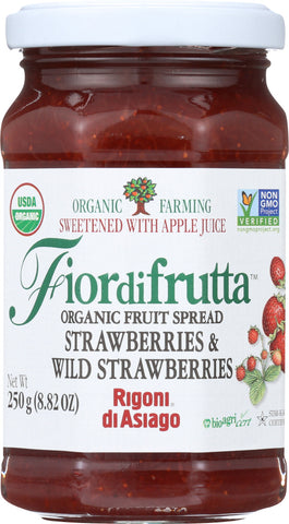 RIGONI: Fiordifrutta Organic Fruit Spread Strawberry, 8.82 oz